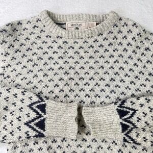 Vintage 80s Great Plains Sweater Mens Large Wool Blend Geometric Crewneck USA